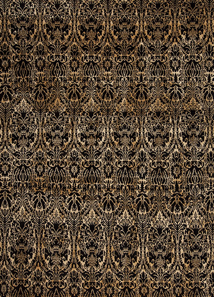 128655 MODERN TIBET 3 <br> DAMASK DAMASK, Black