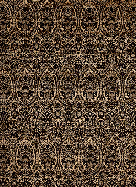 128849 Modern Tibet 3 <br> Damask Damask, Black 
