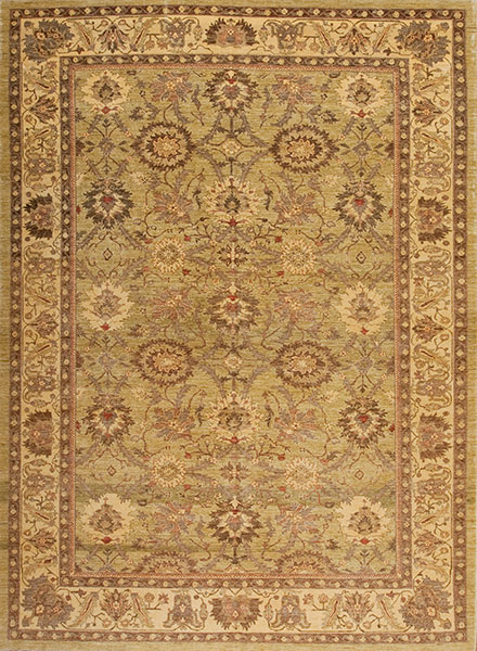 142840 PESHAWAR COLLECTION <br> M-9963, LIGHT GREEN/CREAM