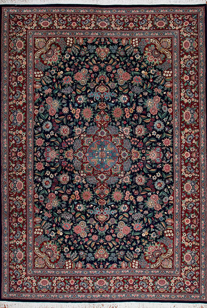 30773 PAK PERSIAN Collection <br> KASHAN, NAVY/RED 