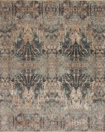 153433 Impressions Wool & Silk <br> Euphoria Ocean-Taupe 9.11 X 14.0