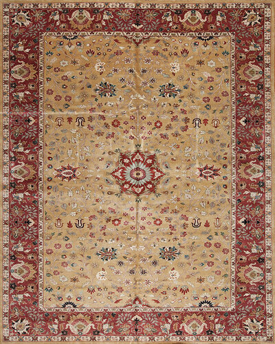 117220 MAHAL <br> M-222 Gold/Dusty Rose  12.2 X 17.11
