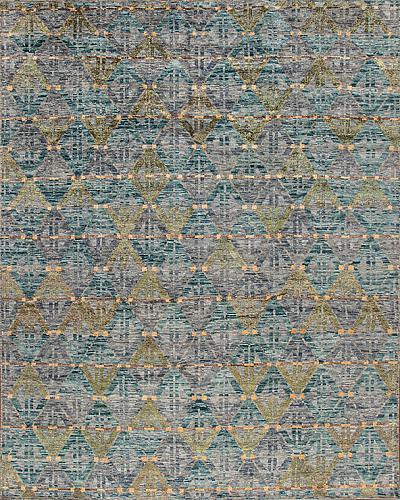 181762 Northern Lights Wool & Silk <br> Fjord Blue Nova 10.3 X 14.3
