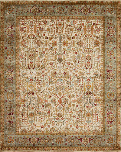 143940 GOLDEN AGE COLLECTION BRILLIANCE  Ivory/Baby Blue 8.4 X 10.3