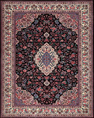 27006 ENGLISH GARDEN COLLECTION GLASGOW  Black/Ivory 6.0 X 9.0