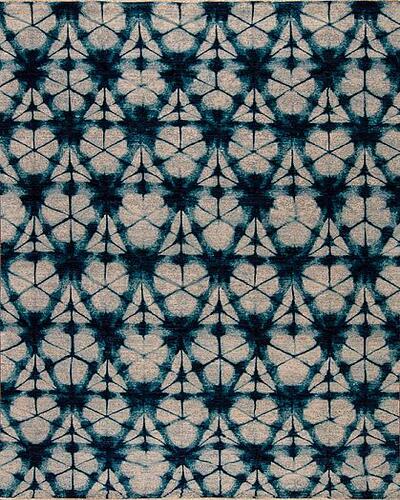 164106 Shibori <br>   Kofu Ivory-Blue  9.11 X 13.11
