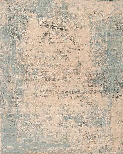 178553 Zenith Wool & Silk <br> Crescendo Ivory Blues 9.9 X 14.1